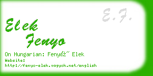 elek fenyo business card